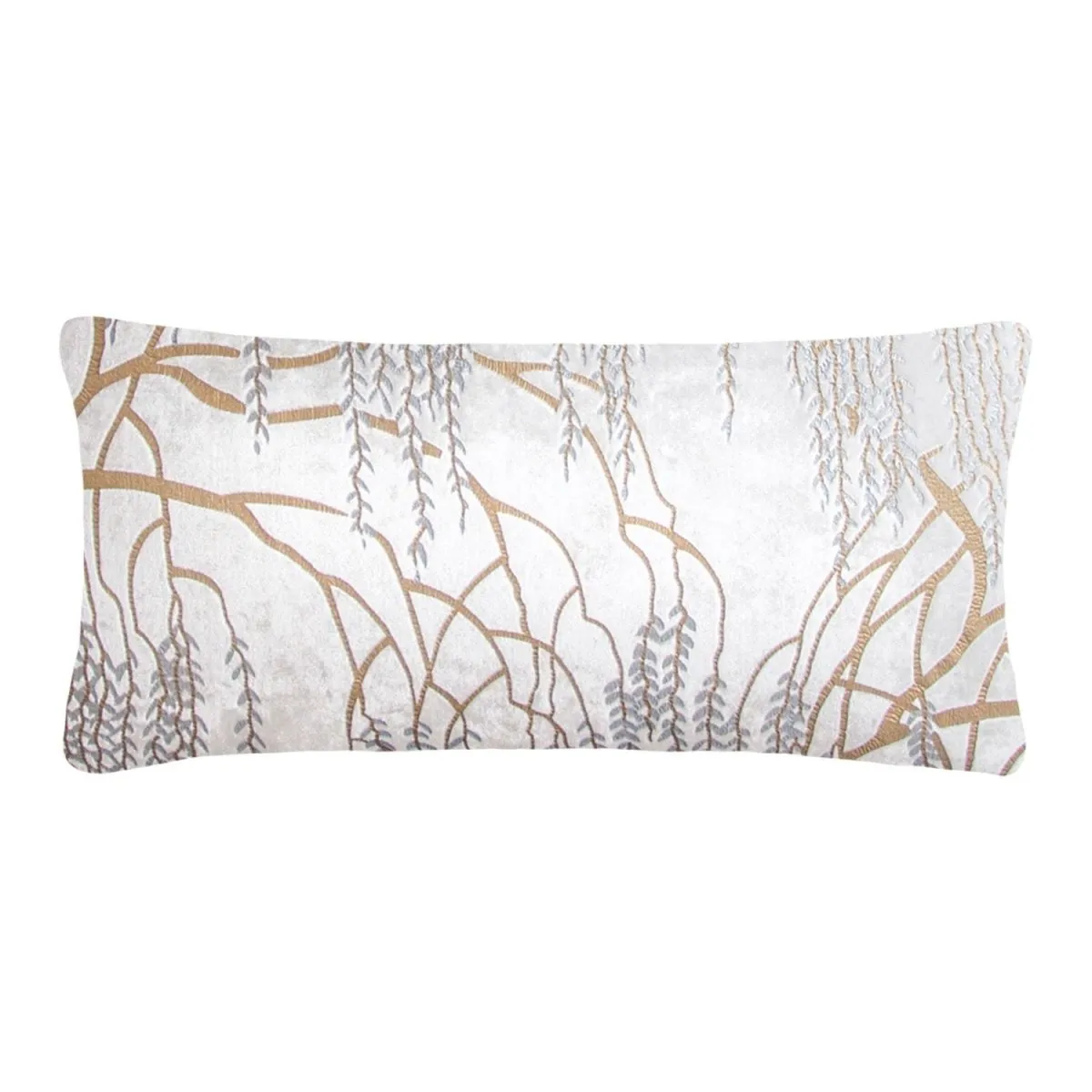 Metallic Willow White Velvet Pillows