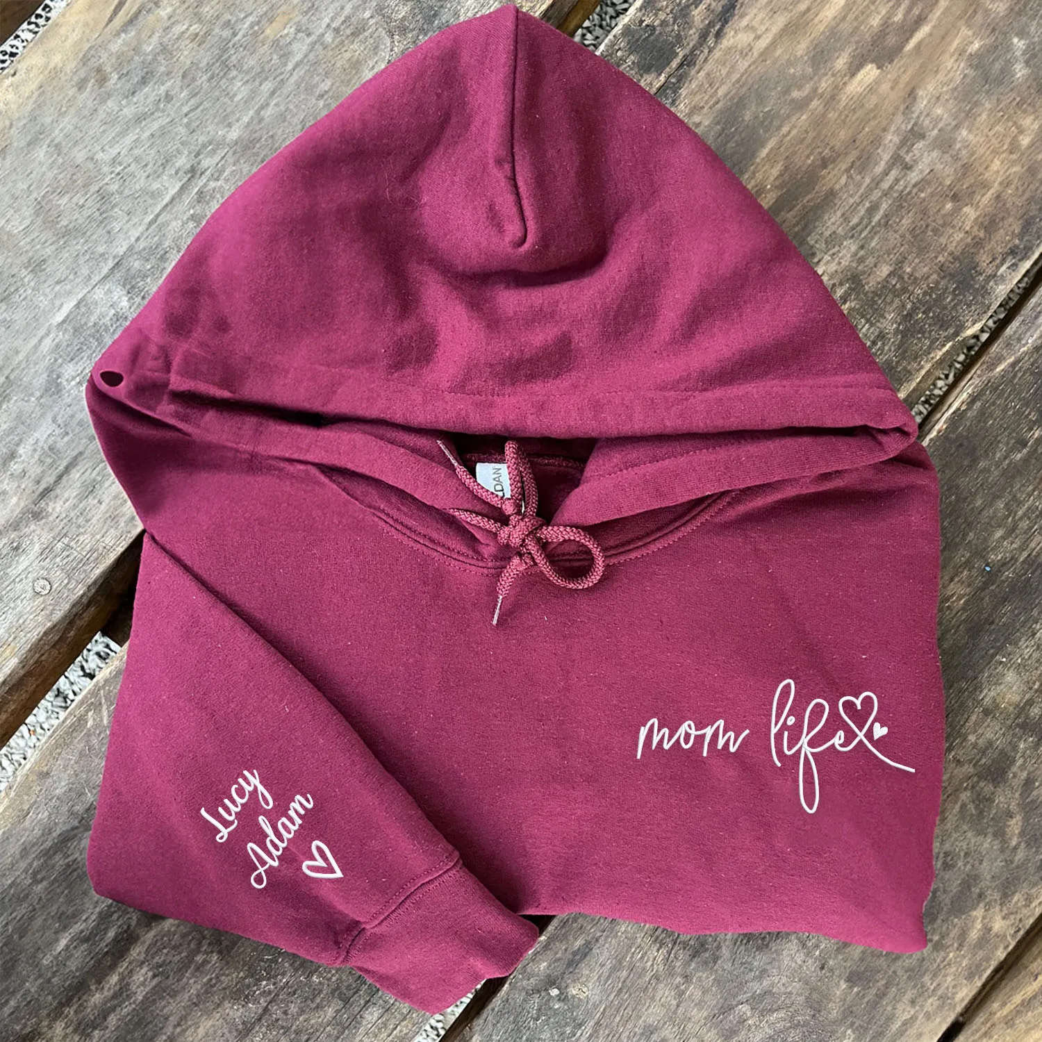 Mom Life Sweatshirt or Hoodie , Embroidered Gift For Mom from Kids