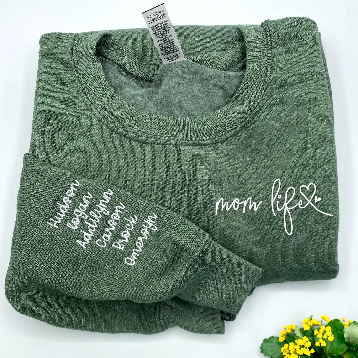 Mom Life Sweatshirt or Hoodie , Embroidered Gift For Mom from Kids