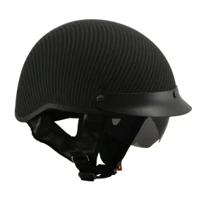 MPH DOT Helmet w/ Drop Sun Visor Carbon Fiber Look Matte Black