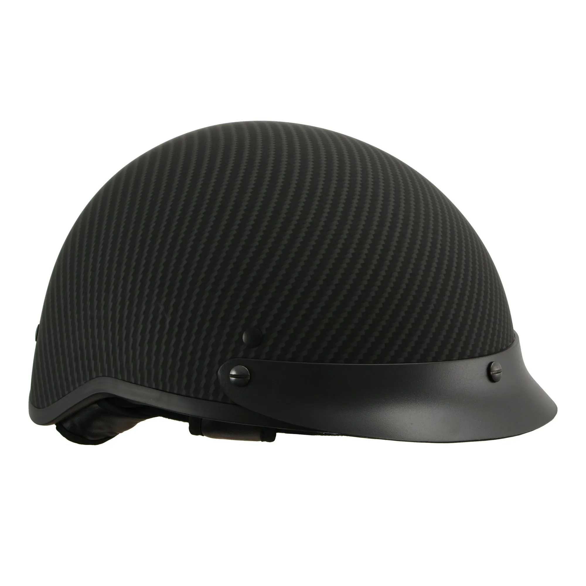 MPH DOT Helmet w/ Drop Sun Visor Carbon Fiber Look Matte Black