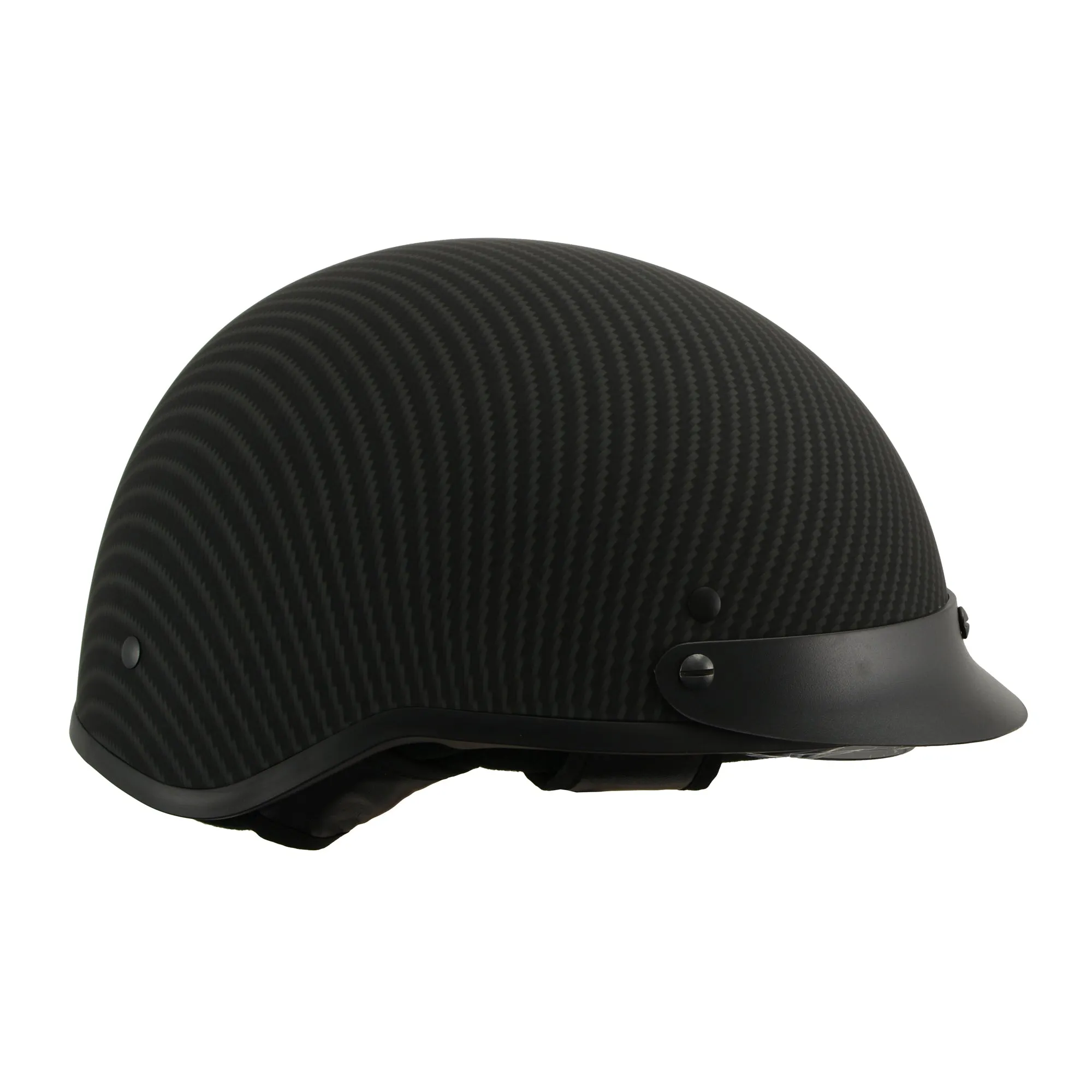 MPH DOT Helmet w/ Drop Sun Visor Carbon Fiber Look Matte Black