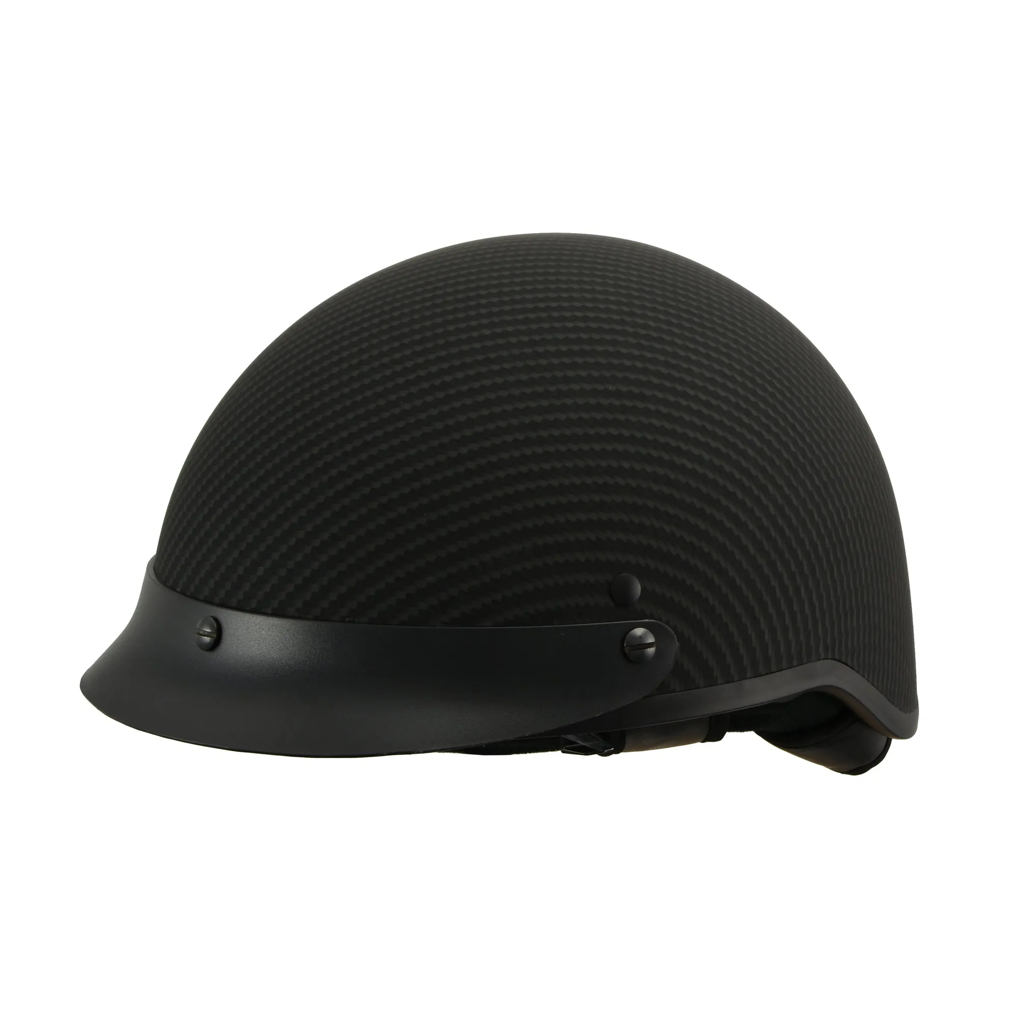 MPH DOT Helmet w/ Drop Sun Visor Carbon Fiber Look Matte Black