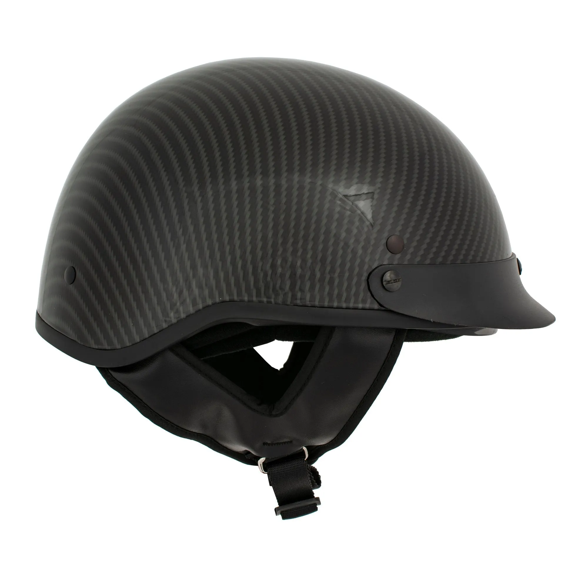 MPH DOT Helmet w/ Drop Sun Visor Carbon Fiber Look Shiny Black