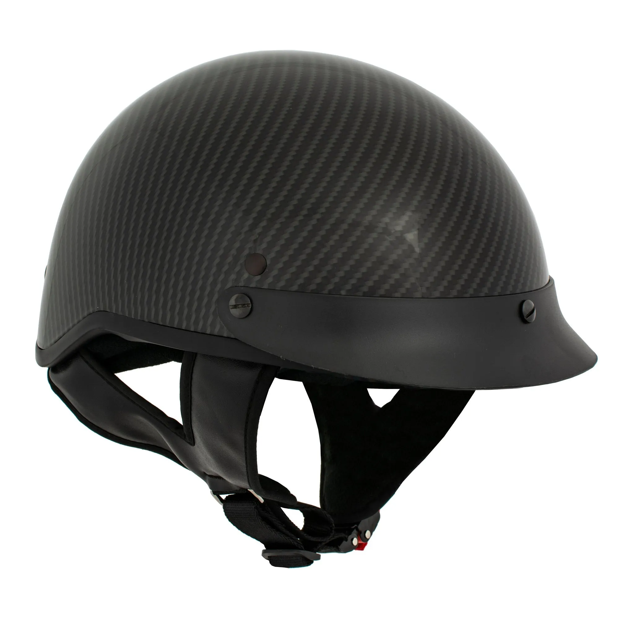 MPH DOT Helmet w/ Drop Sun Visor Carbon Fiber Look Shiny Black