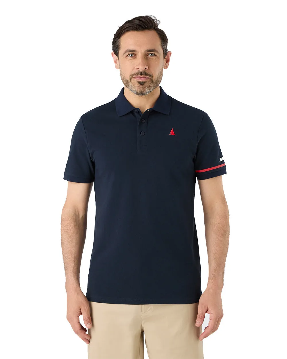 Musto Mens Red Yacht Short Sleeve Polo Shirt