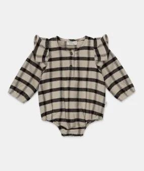 MY LITTLE COZMO BABY RUFFLE PLAID ROMPER