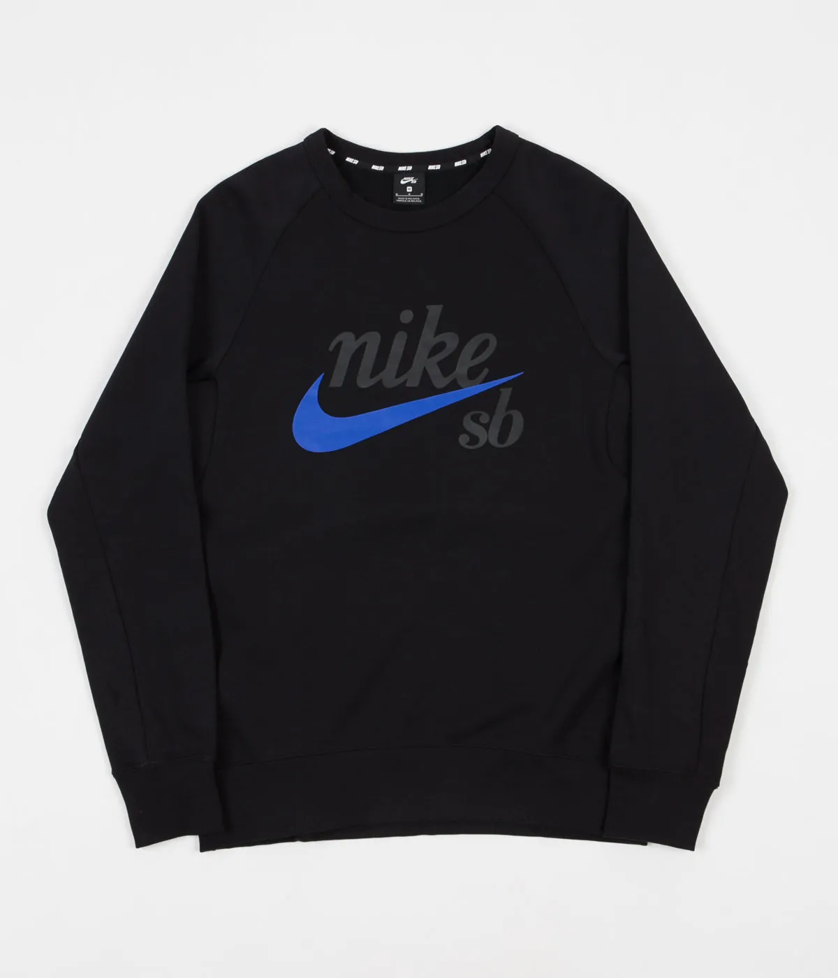 Nike SB Icon GFX Crewneck Sweatshirt - Black / Hyper Royal