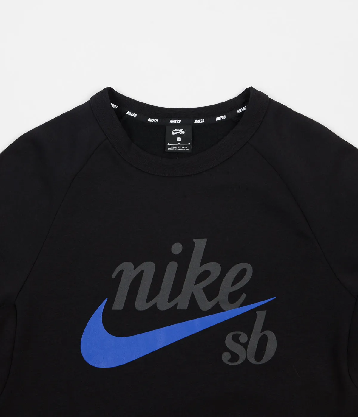 Nike SB Icon GFX Crewneck Sweatshirt - Black / Hyper Royal