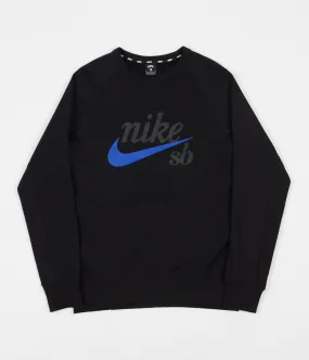 Nike SB Icon GFX Crewneck Sweatshirt - Black / Hyper Royal