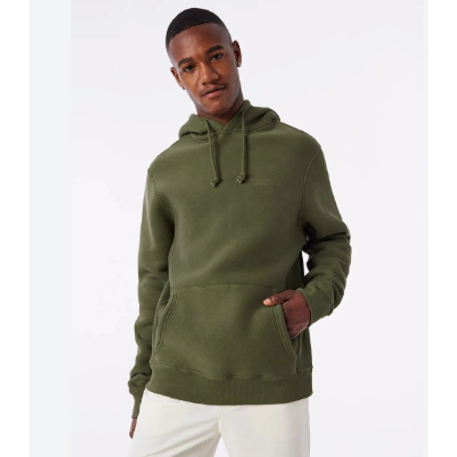 OUTDOOR VOICE Mens Nimbus Hoodie Small Tea Tree Green 100% Cotton Sweatshirt