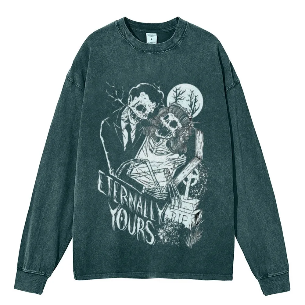 Oversized Vintage Washed ETERNALLY YOURS Graphic Sweatshirt