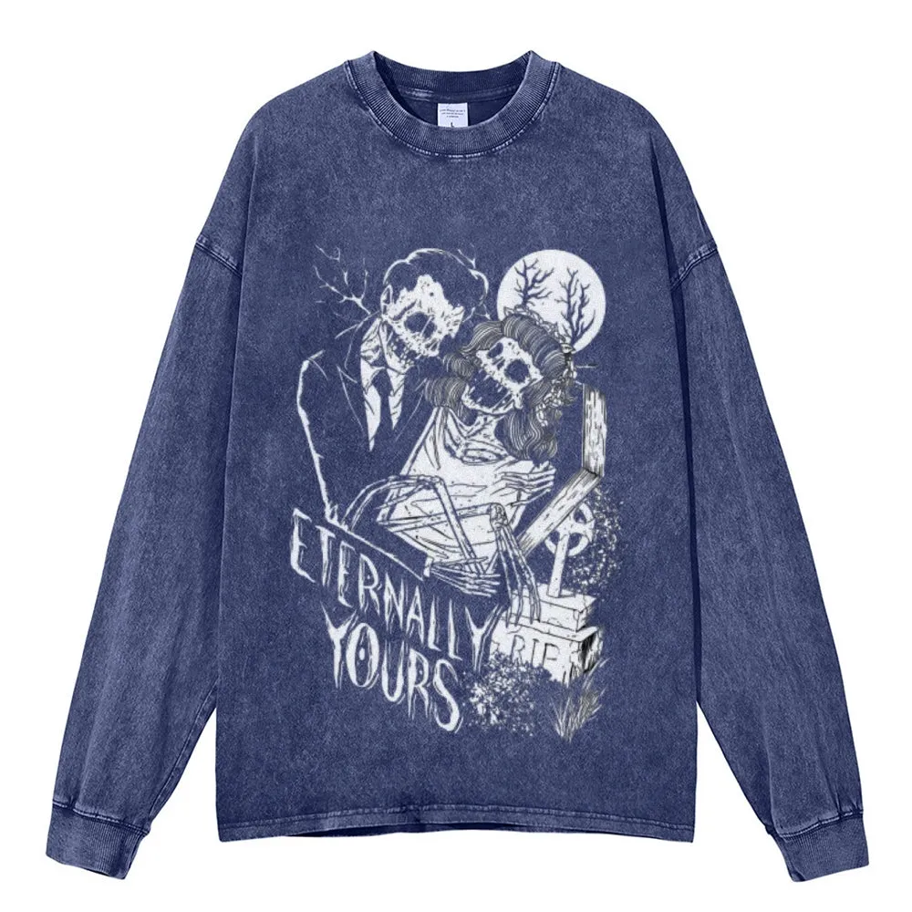 Oversized Vintage Washed ETERNALLY YOURS Graphic Sweatshirt