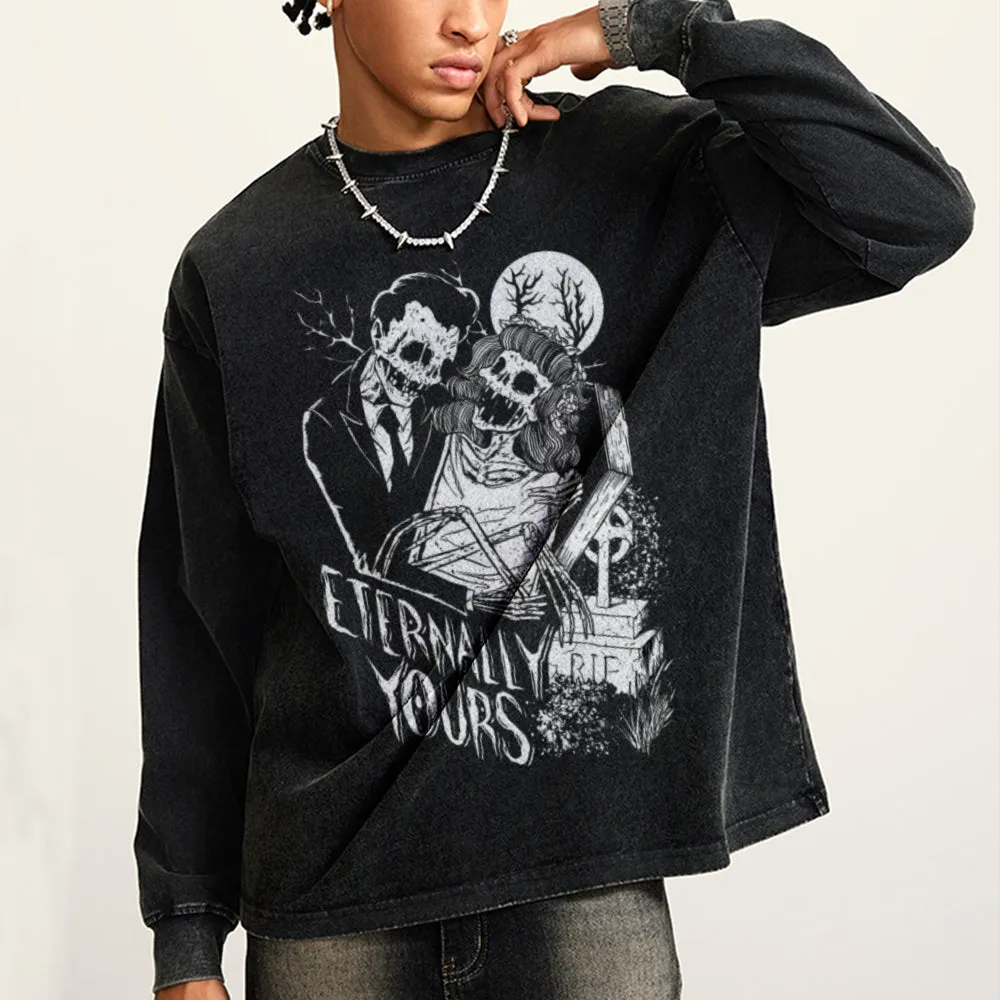 Oversized Vintage Washed ETERNALLY YOURS Graphic Sweatshirt