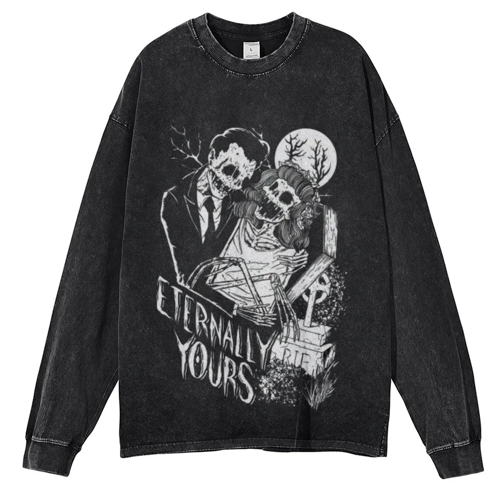 Oversized Vintage Washed ETERNALLY YOURS Graphic Sweatshirt