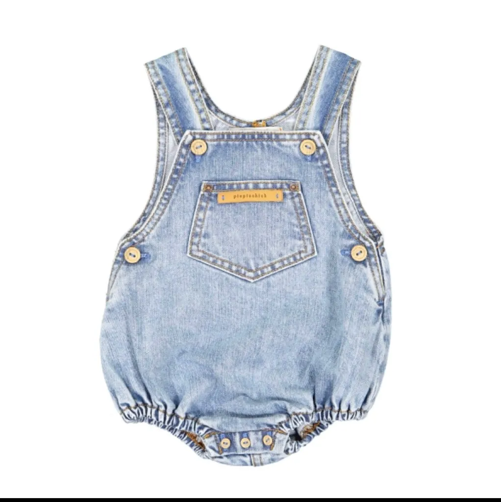 PIUPIUCHICK WASHED DENIM ROMPER