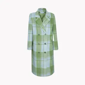 Pre Order:  Green Plaid Loose Fit Woolen Coat