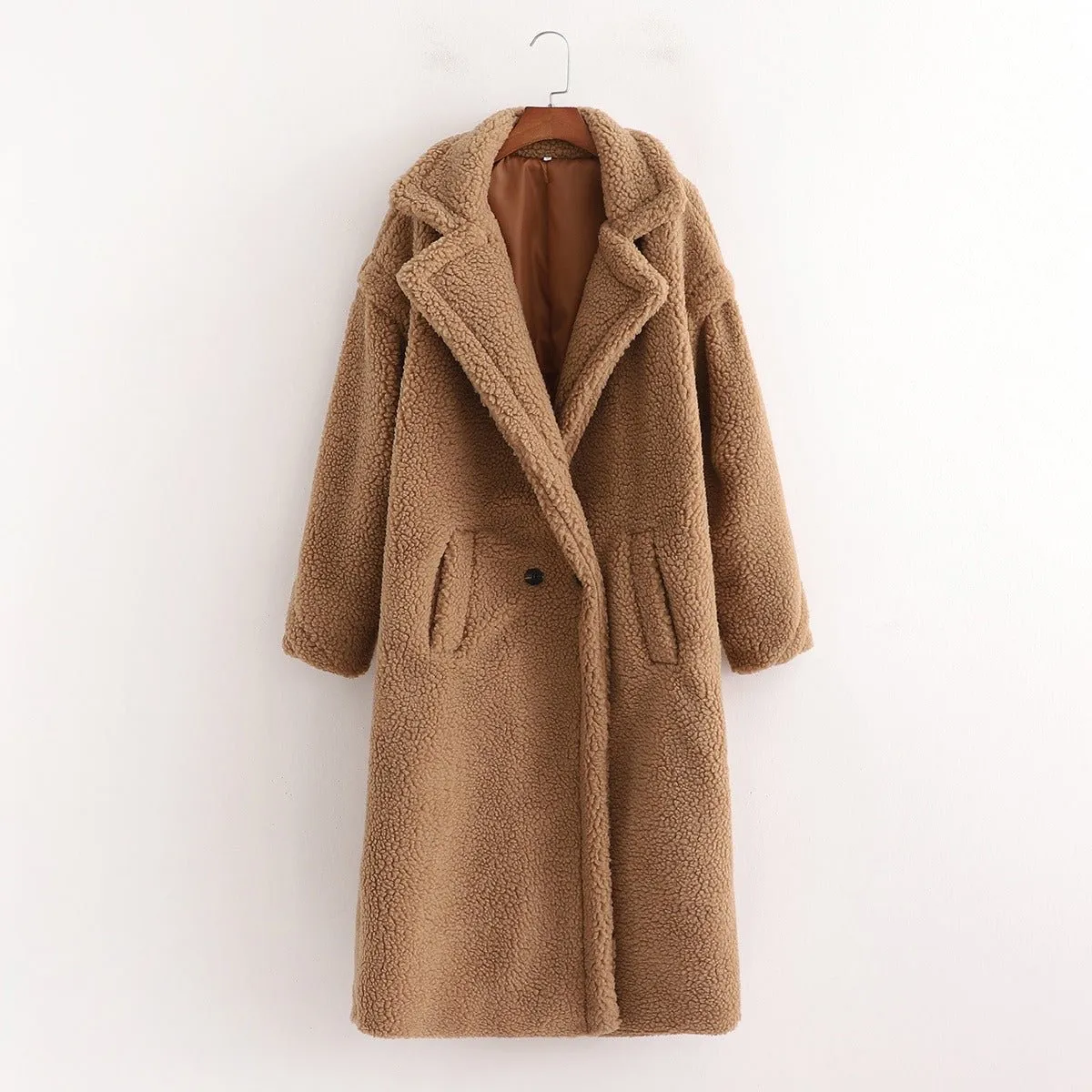 Pre Order:  Large Lapel Plush Winter Coat