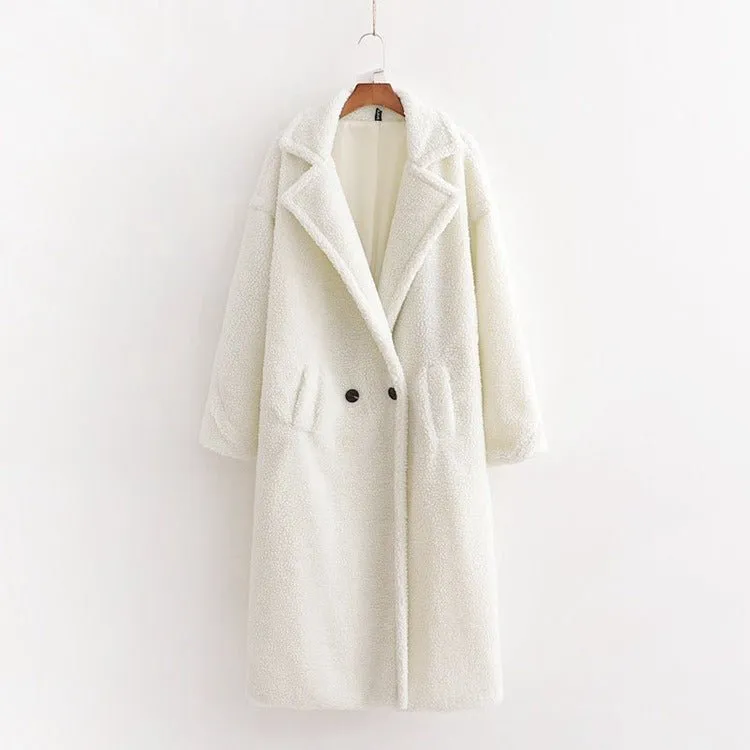 Pre Order:  Large Lapel Plush Winter Coat