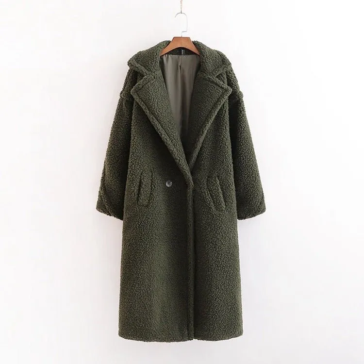 Pre Order:  Large Lapel Plush Winter Coat