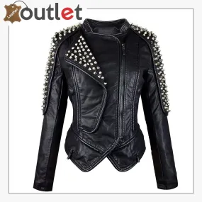 PU Short Jacket Coat Moto Biker Jacket