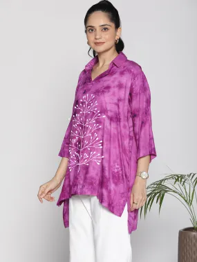 Purple TieDye ShirtTop - MistGlow