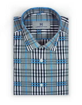 "Linwood" - Blue & Gray Plaid: NO SWEAT