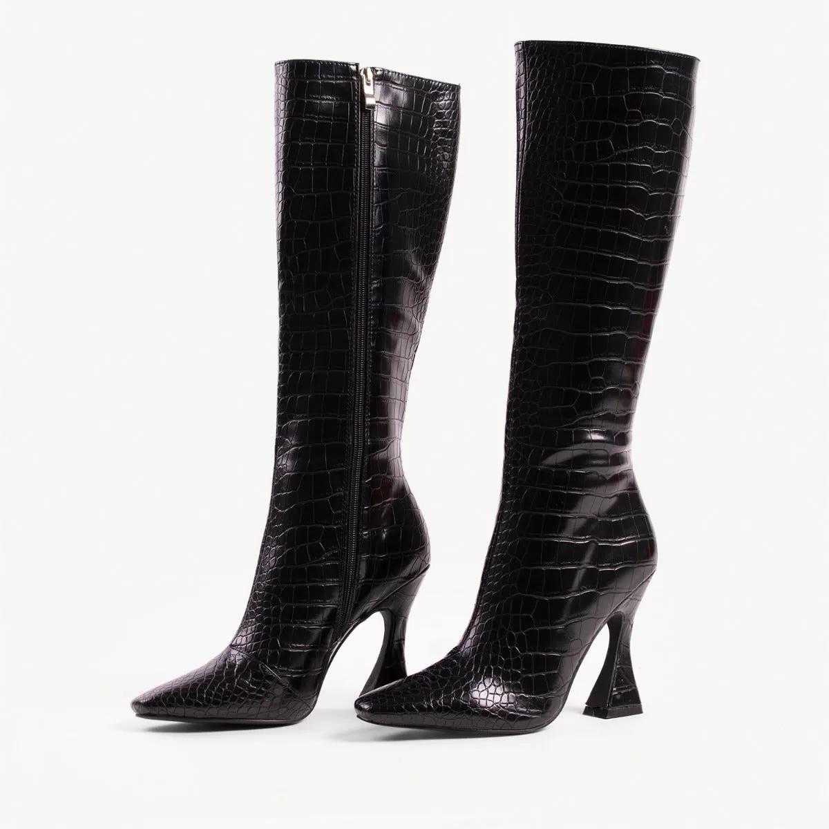 RAID Angelique Long Boot in Black Croc