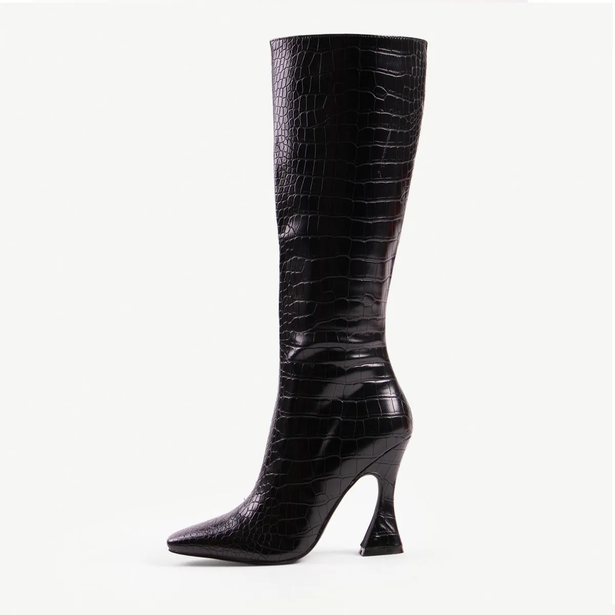 RAID Angelique Long Boot in Black Croc