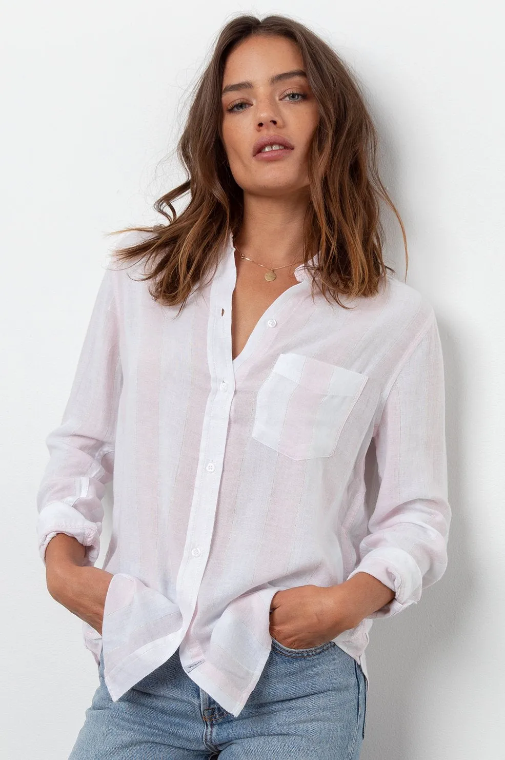 RAILS- Charli Long Sleeve Lotus Stripe with Pink Pastel