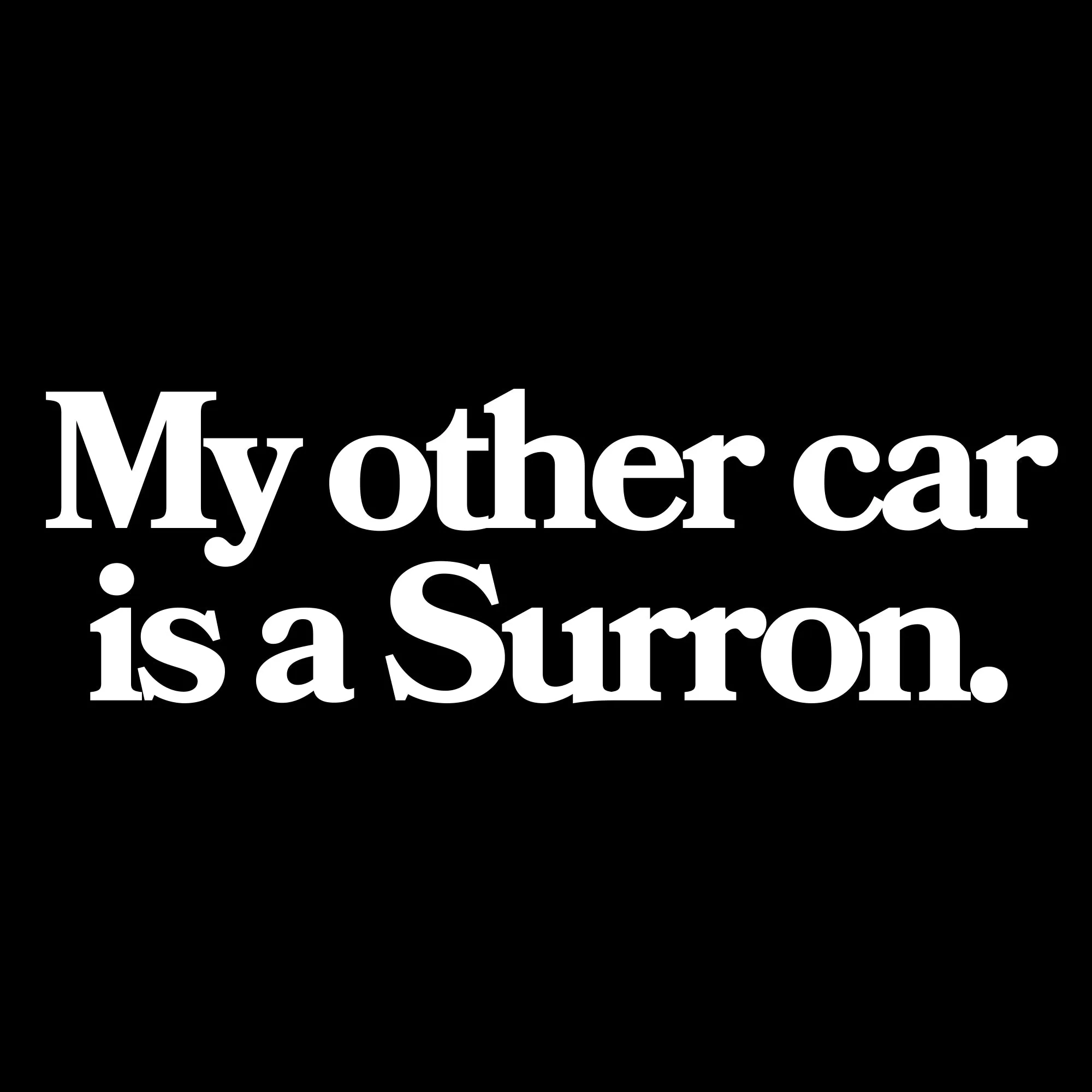 RunPlayBack My Other Car Is A Surron Crewneck Sweatshirt- Black