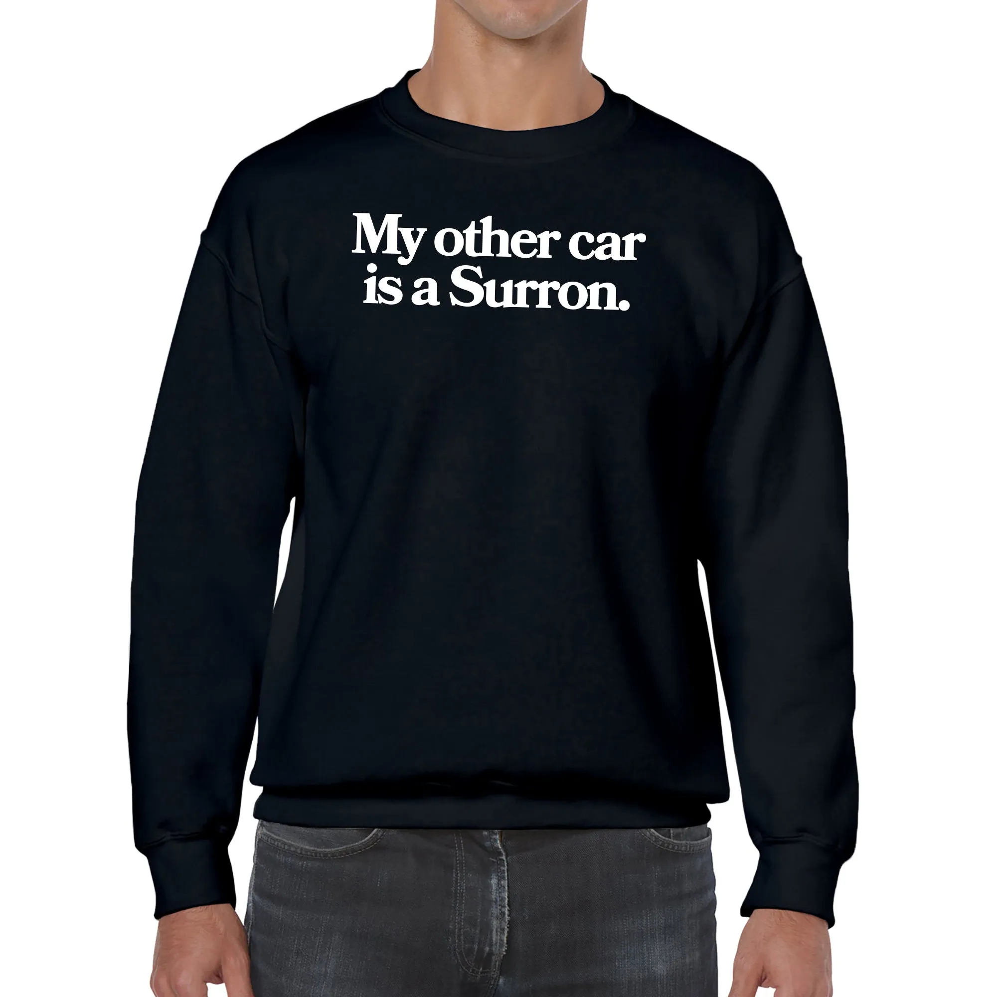 RunPlayBack My Other Car Is A Surron Crewneck Sweatshirt- Black