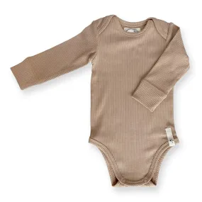 Saga Copenhagen romper body long sleeve rib nougat