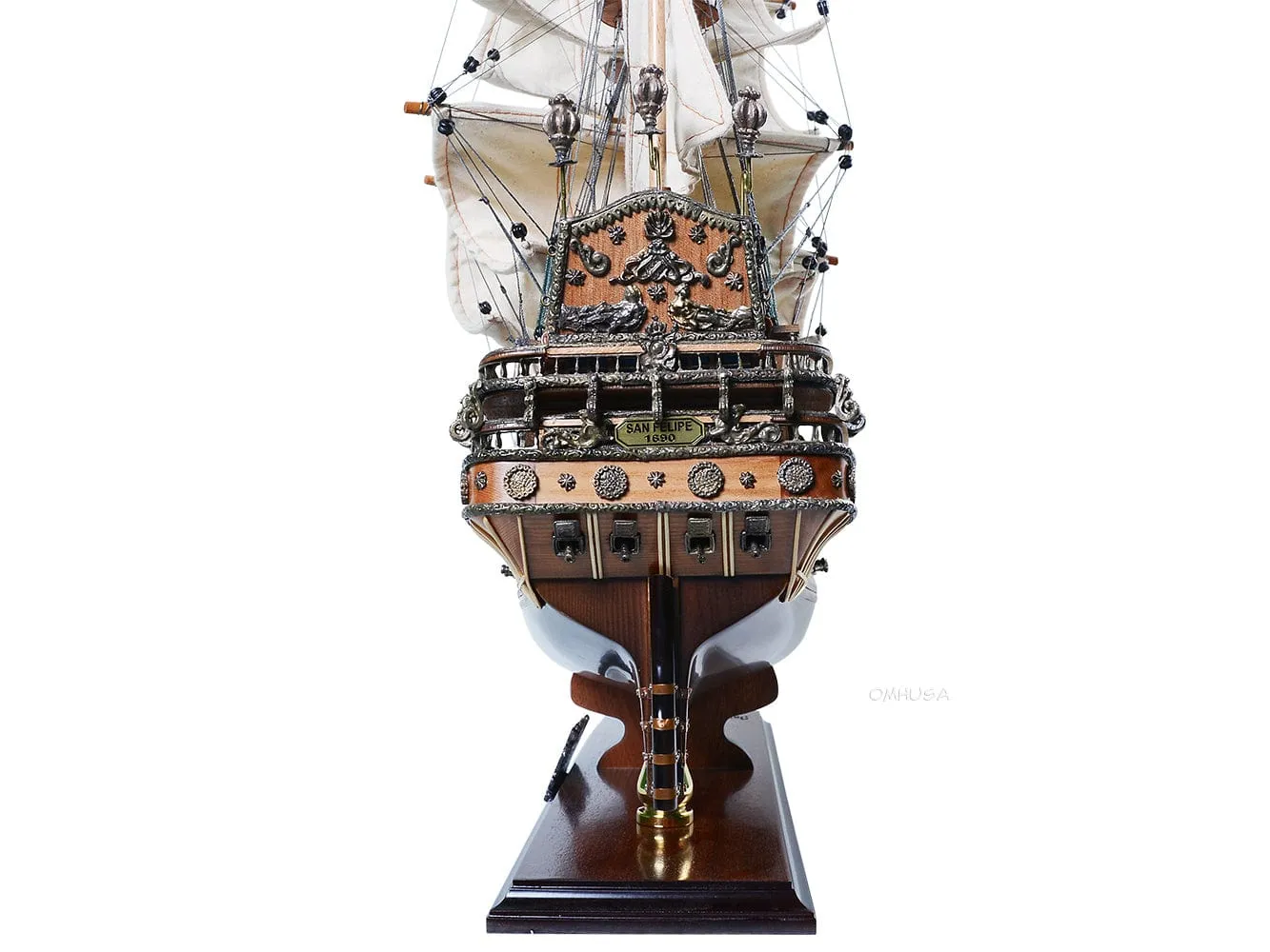 San Felipe Spanish Armada Galleon Tall Ship Medium Wood Model Limited Edition Full Crooked SailsSailboat Assembled