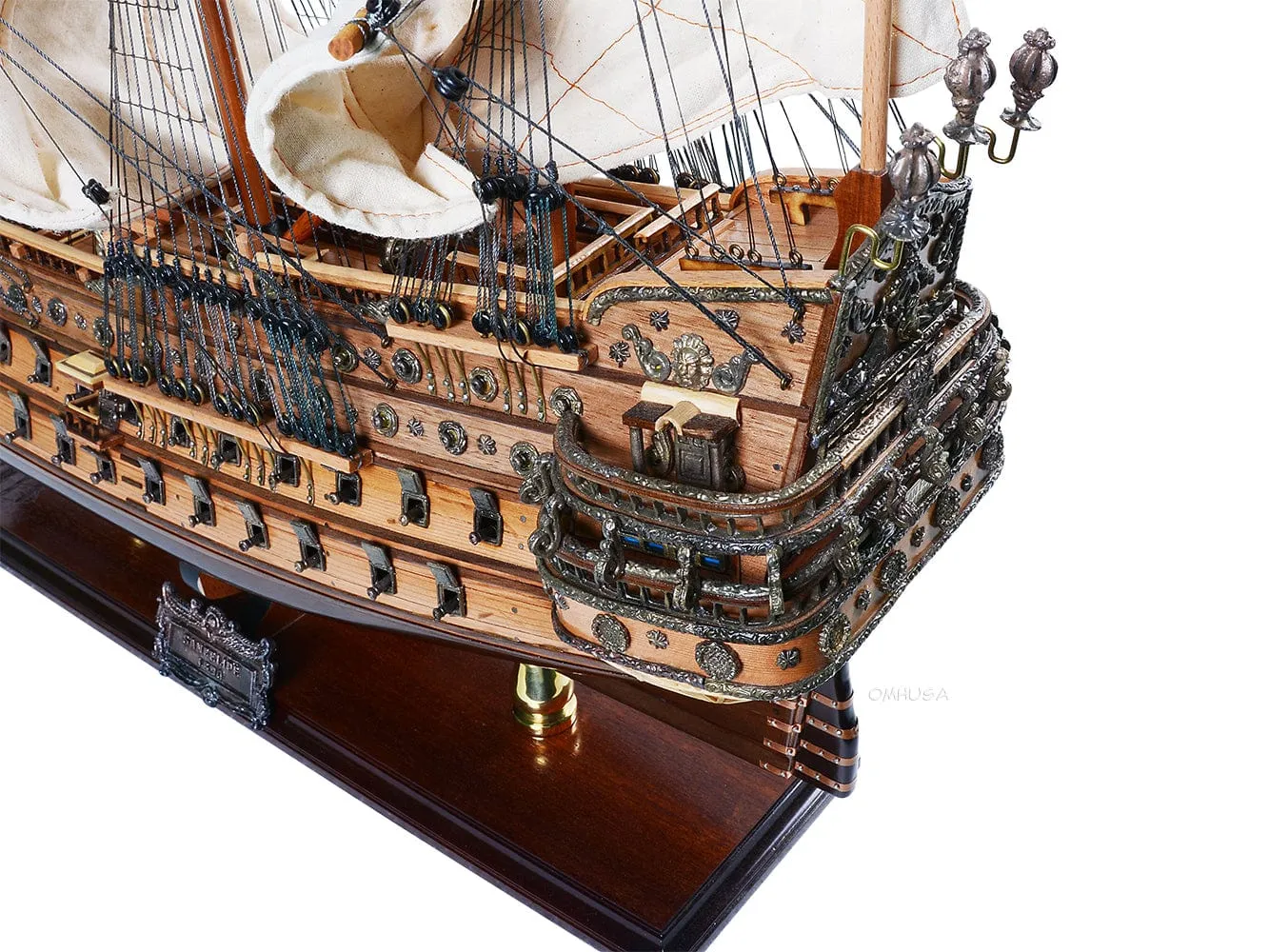 San Felipe Spanish Armada Galleon Tall Ship Medium Wood Model Limited Edition Full Crooked SailsSailboat Assembled