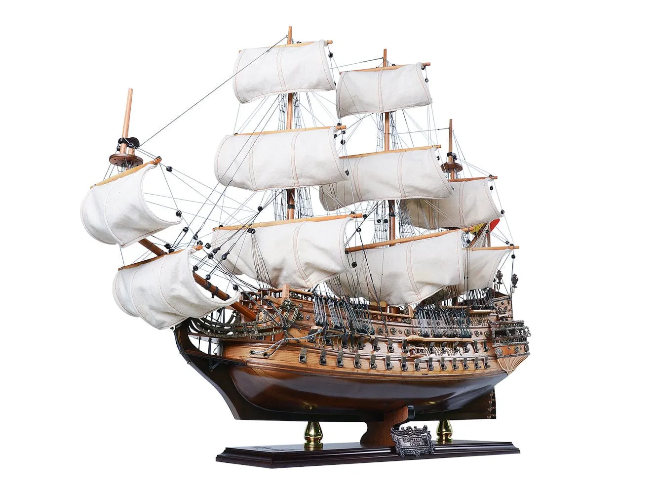 San Felipe Spanish Armada Galleon Tall Ship Medium Wood Model Limited Edition Full Crooked SailsSailboat Assembled