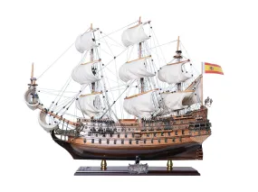 San Felipe Spanish Armada Galleon Tall Ship Medium Wood Model Limited Edition Full Crooked SailsSailboat Assembled