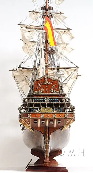 San Felipe Spanish Armada Galleon Tall Ship Medium Wood Model Sailboat Assembled