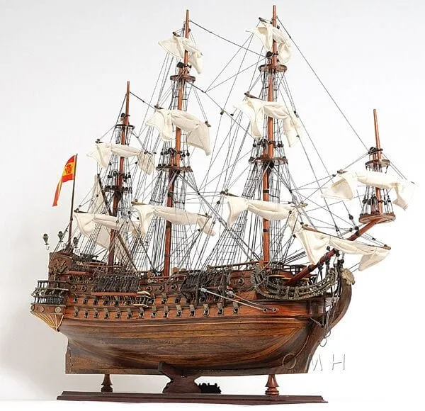 San Felipe Spanish Armada Galleon Tall Ship Medium Wood Model Sailboat Assembled