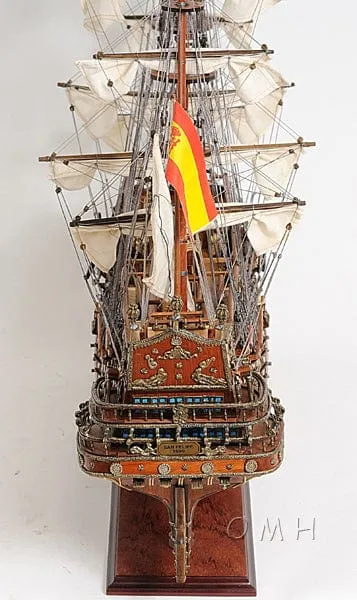 San Felipe Spanish Armada Galleon Tall Ship Medium Wood Model Sailboat Assembled