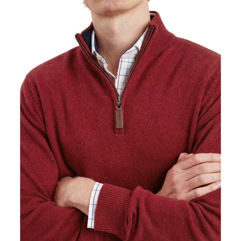 Schoffel Lewis Lambswool 1/4 Zip Mens Jumper - Deep Red