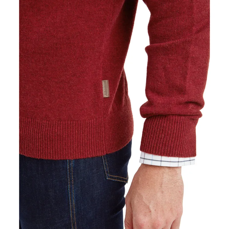 Schoffel Lewis Lambswool 1/4 Zip Mens Jumper - Deep Red