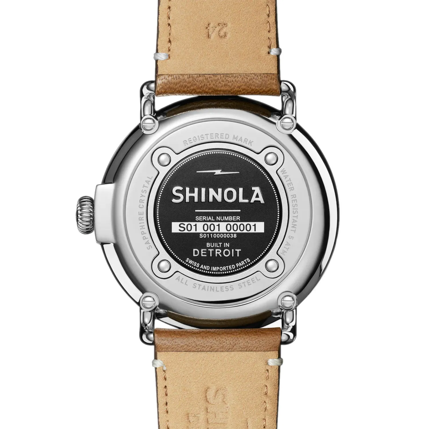 Shinola 47MM Runwell Green Dial Maple Leather Unisex Watch S0110000038