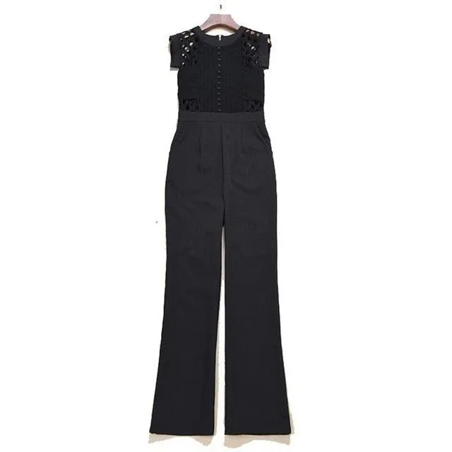 Short Sleeve High Waist Bow knot Slim Jumpsuit