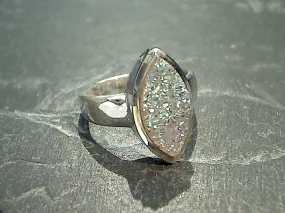 Size 8.5 Druzy Quartz, Sterling Silver Ring