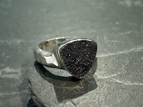 Size 9 Druzy Quartz, Sterling Silver Ring