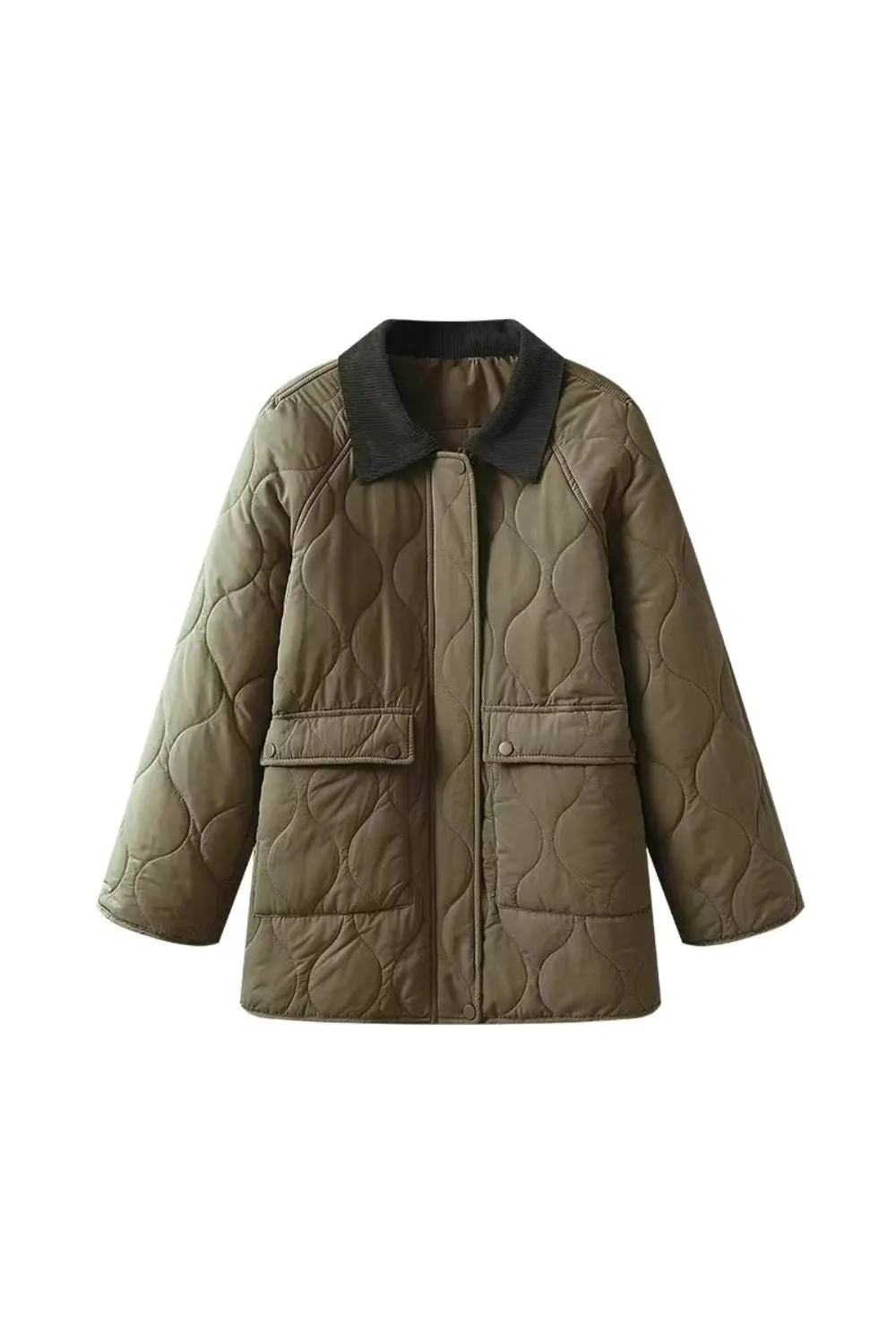 'Skylar ' Quilted Color-Block Puffer Jacket (3 color)