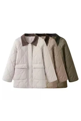 'Skylar ' Quilted Color-Block Puffer Jacket (3 color)