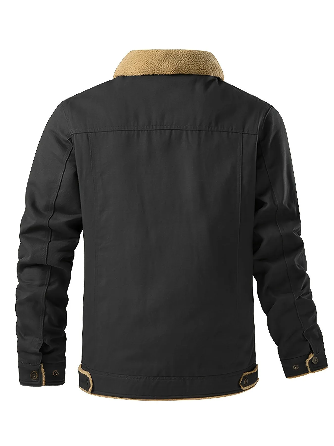 Stay Warm and Stylish All Winter with the Men's Color Block Fleece-Lined Winter Coat