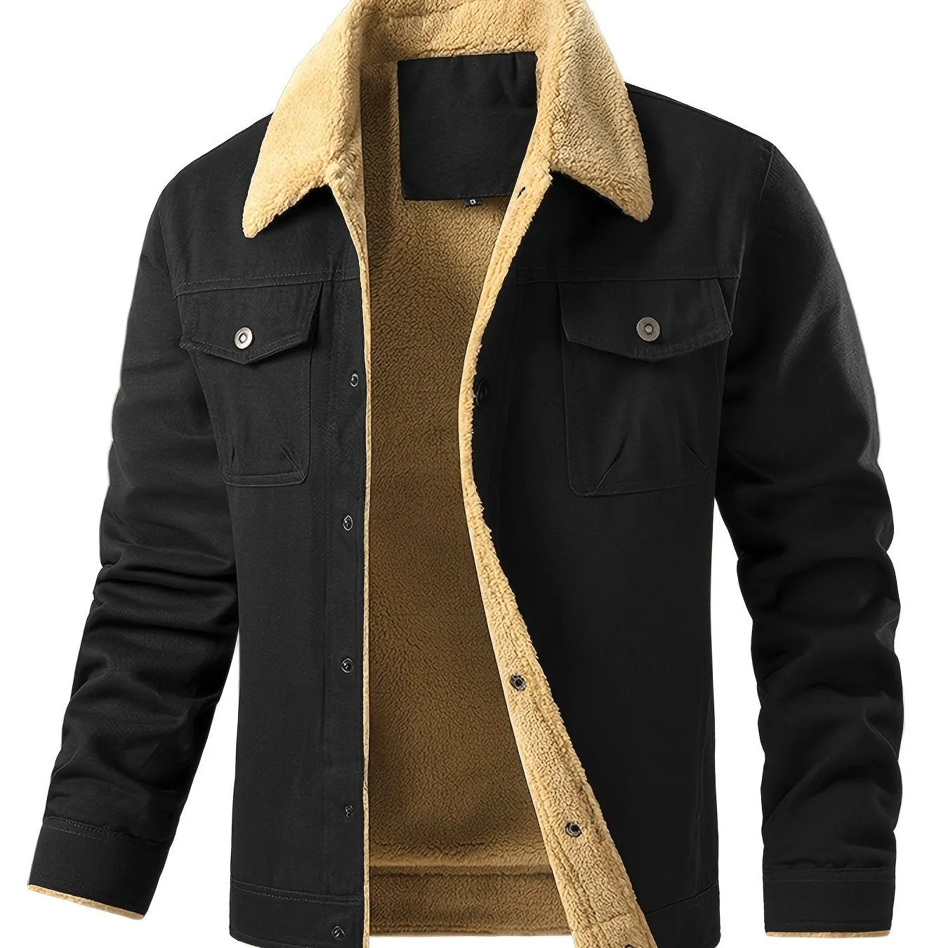 Stay Warm and Stylish All Winter with the Men's Color Block Fleece-Lined Winter Coat